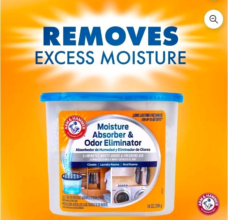 Arm & Hammer Disposable Storage Moisture Absorber and Odor Eliminator, 14 oz….
