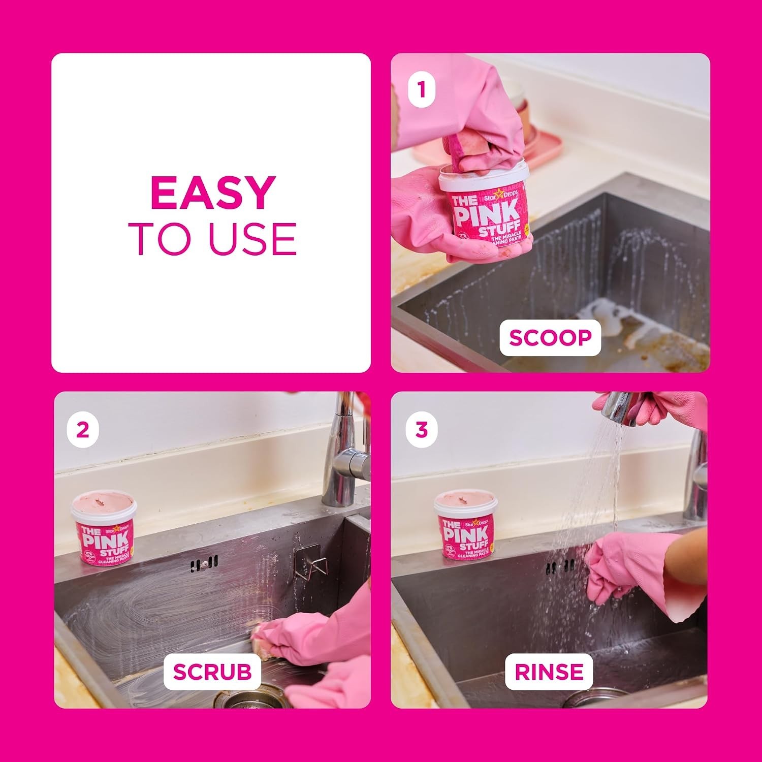 Stardrops The Pink Stuff, Miracle Cleaning Paste, All-Purpose Cleaner, 17.63 oz