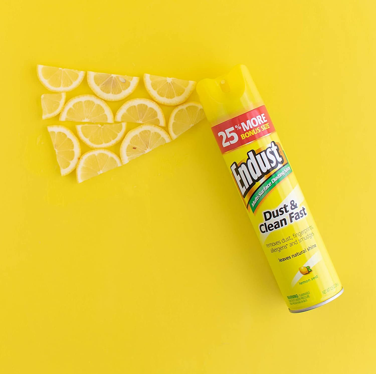 ENDUST Multi-Surface Allergens DUST & CLEAN FAST Natural Shine Lemon Zest 12oz