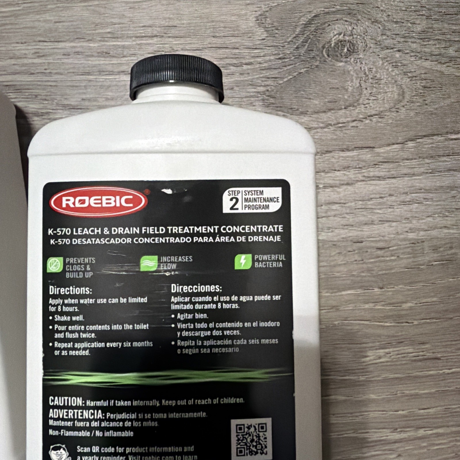 2x Roebic K-570 Biodegradable Leach and Drain Field Opener Concentrate 32 Fl.
