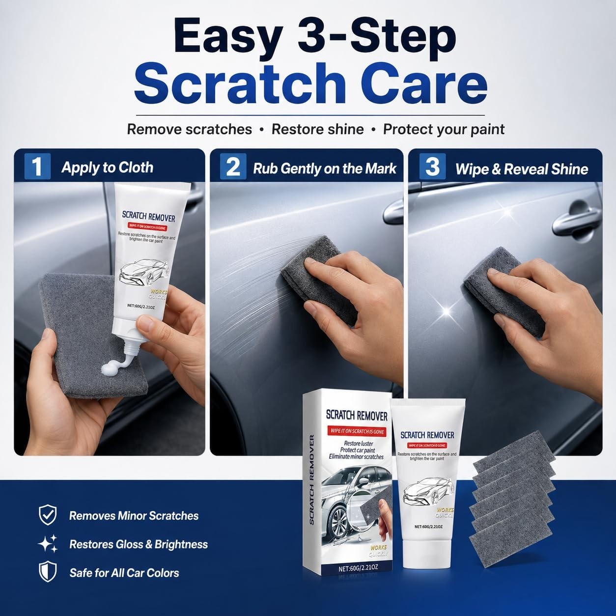 Kit Para Quitar Rayones De Pintura En Carro Auto Elimina Rasguños Rapido Set #1