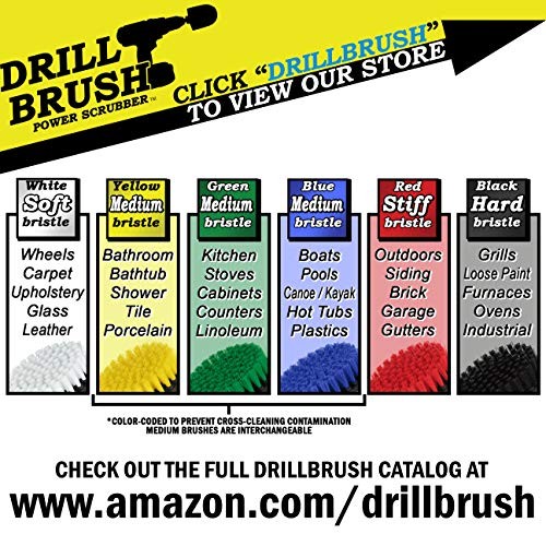 Drill Brush Attachments Bathroom Tile Grout Cleaning Yellow Nylon 4 Pc