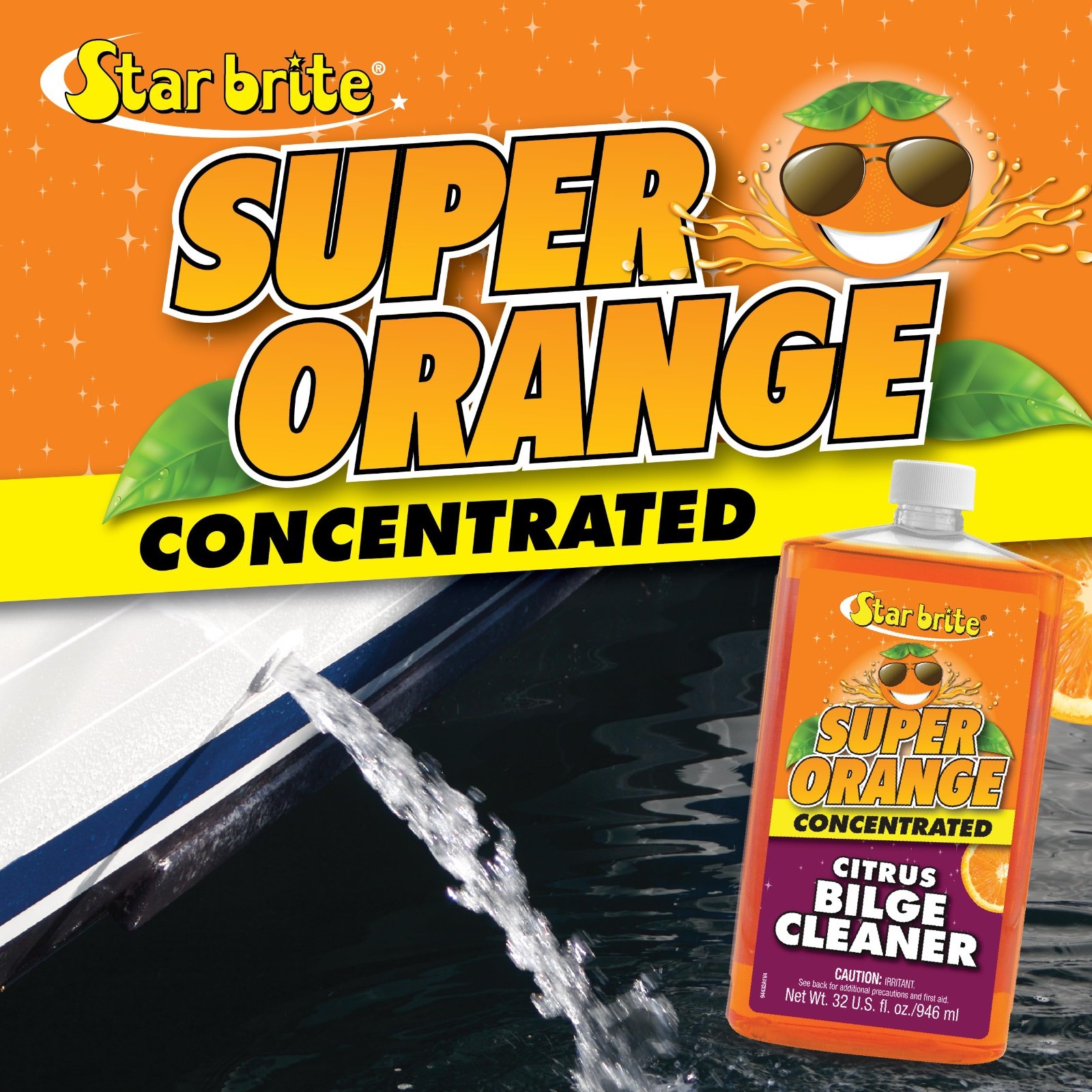 Citrus Bilge Cleaner – Easy Pour, Emulsifies Oil & Fuel – 1 Gallon Marine Cleane