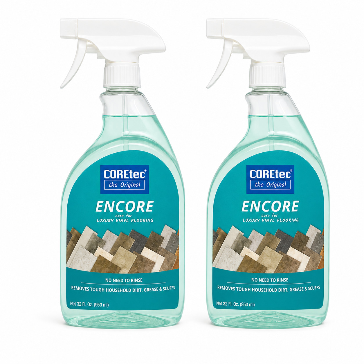 COREtec Encore 03Z76 Luxury Vinyl Floor Cleaner 32 fl oz No-Rinse Spray 2 Pack