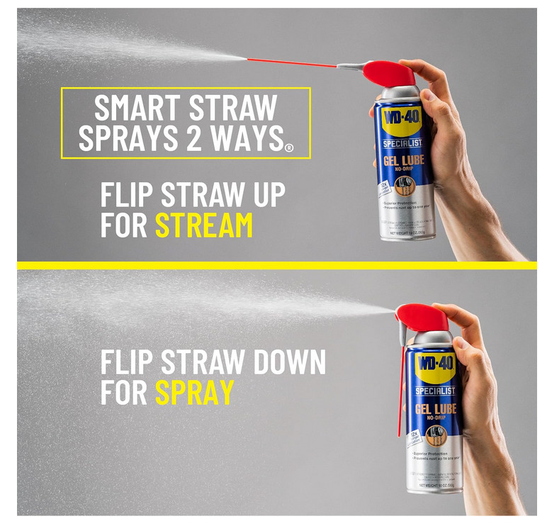 WD-40 Specialist Gel Lube with Smart Straw Sprays 2 Ways, Twin Pack, 10oz can