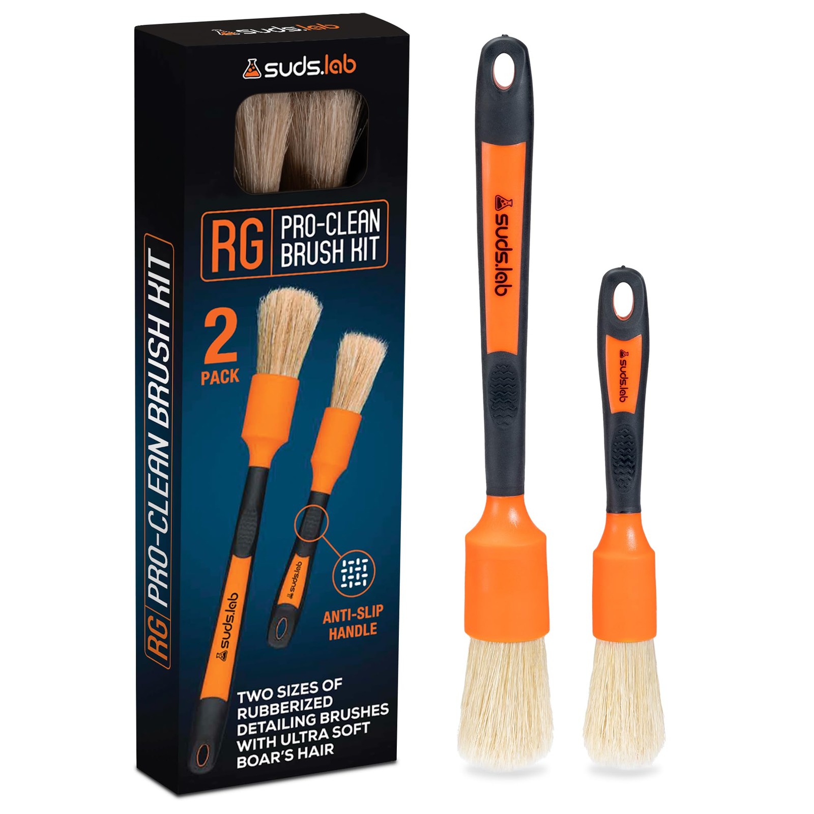 Suds Lab Detailing Brush with Rubberized Bristles, Car Detailing Wheel Brush …