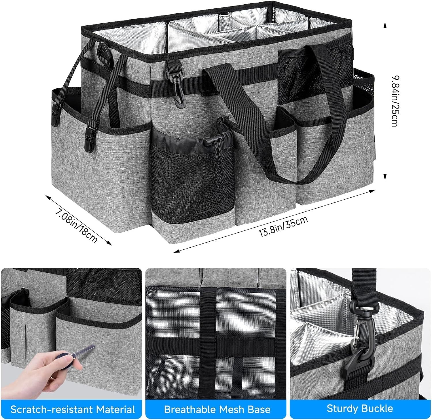 Stylish Medium Cleaning Supplies Organizer Bag with Comfortable Shoulder Strap
