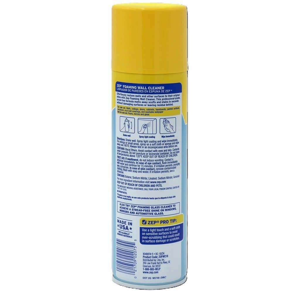 ZEP 18 Oz Foaming Wall Cleaner Spray Removes Scuffs Stains 2 Pack
