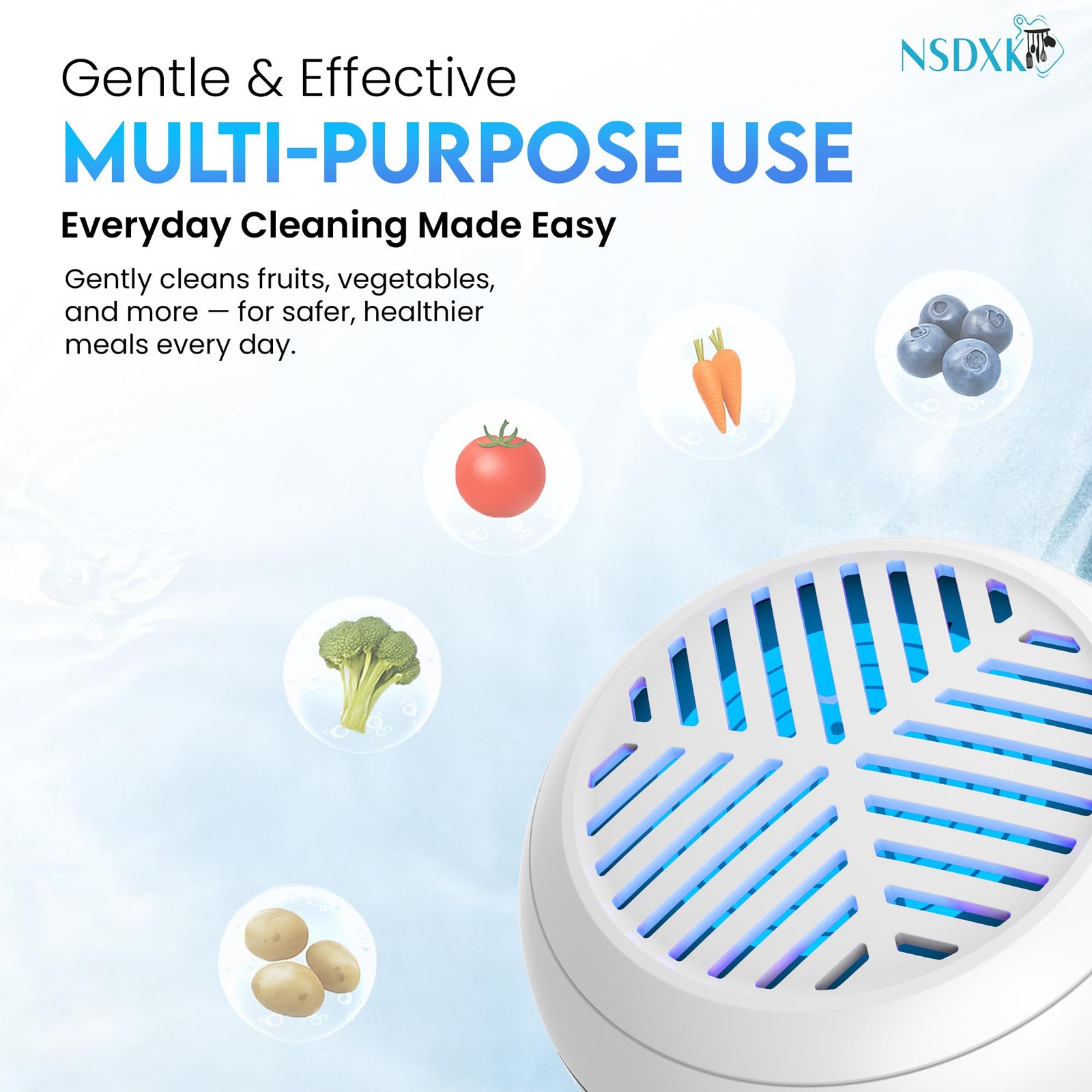 Fruit and Vegetable Washing Machine Portable USB Wireless Cleaner Device