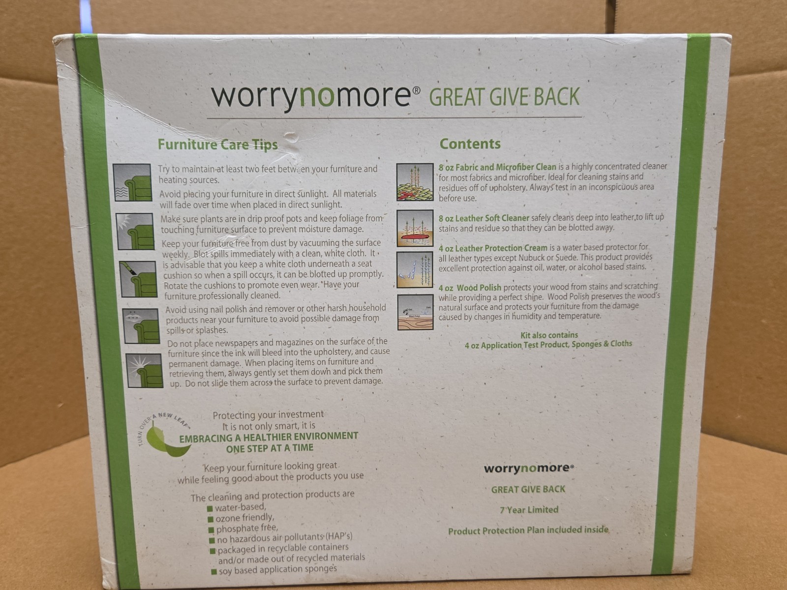 Worrynomore Worry No More Leather Microfiber Wood Furniture Care Cleaner Kit New