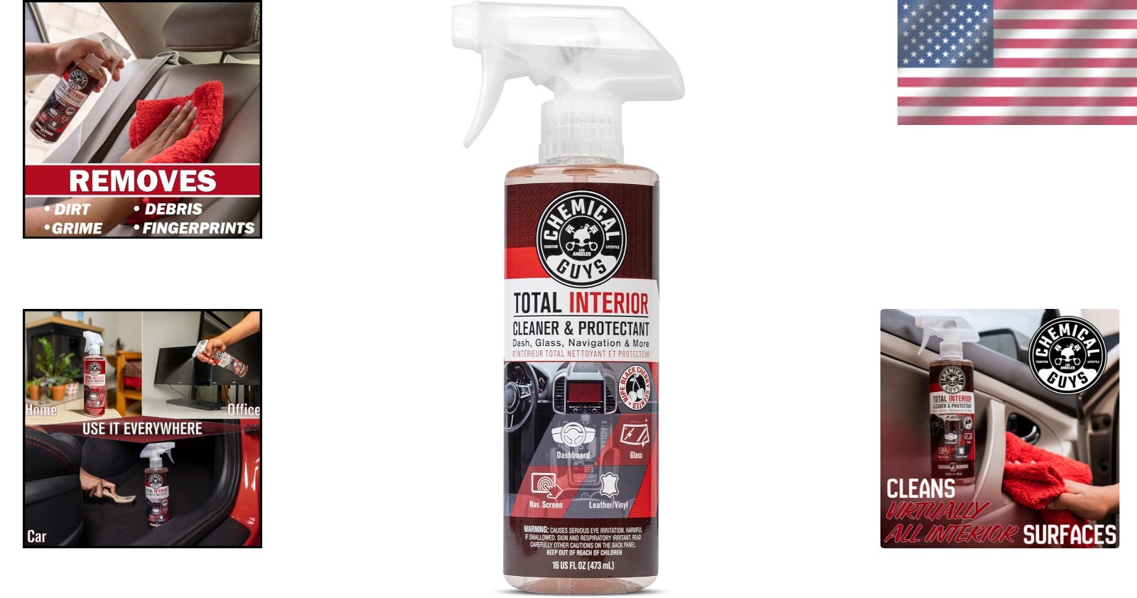 Chemical Guys Total Interior Cleaner & Protectant – Black Cherry, Car Cleaning S