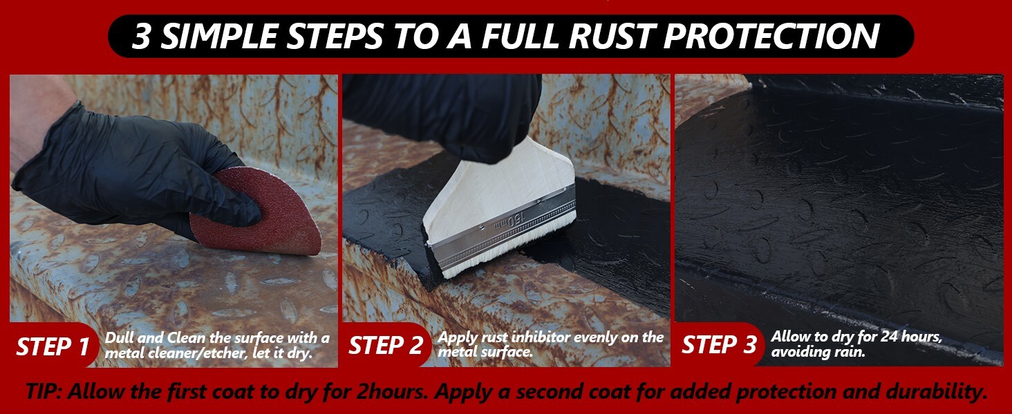 LISRUX 2in1 Rust Converter & Metal Primer, Black Rust Inhibitor Paint for Metal