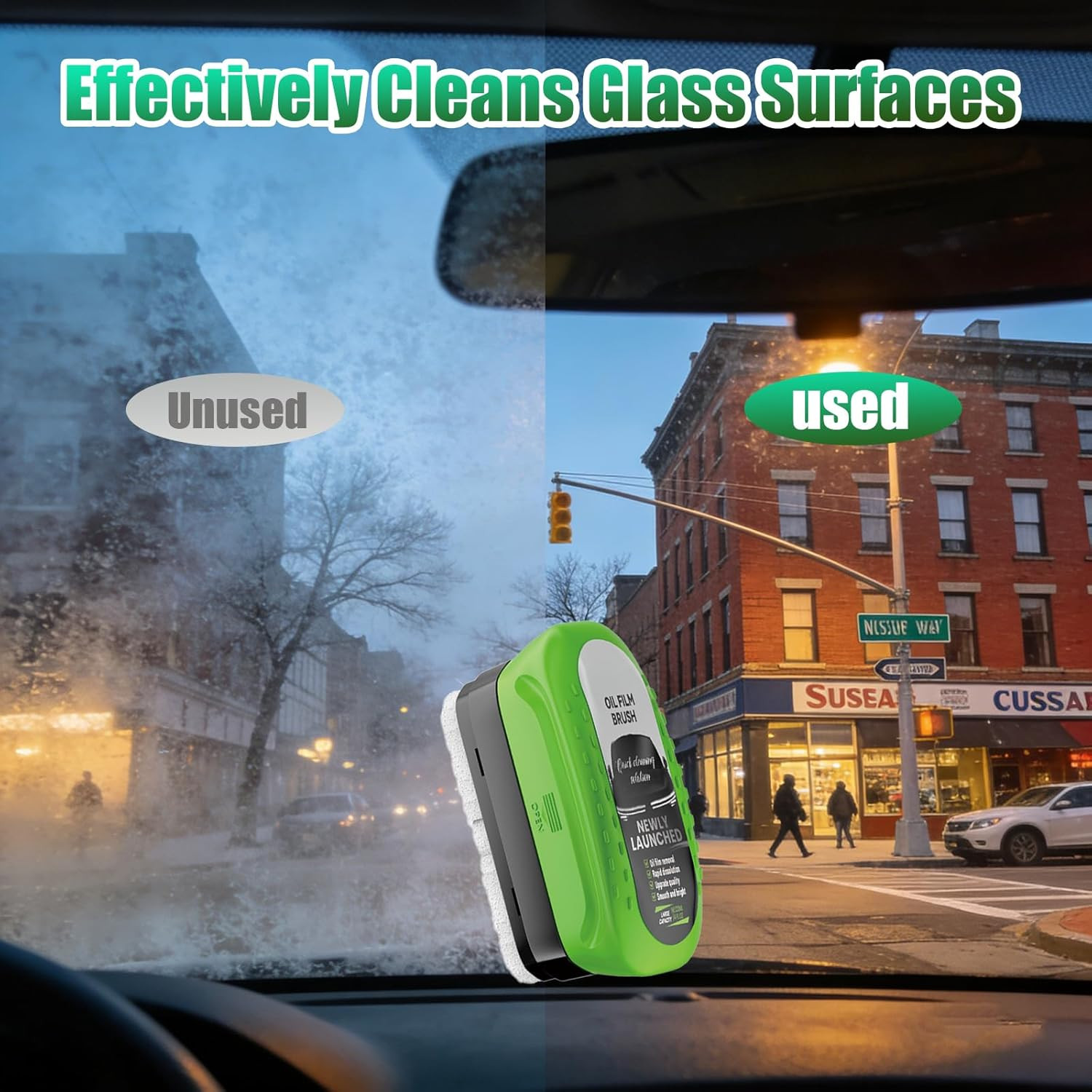 2Set Oil-Free Car Glass Brushes, 2026 Upgrade Clear Vision Glass Cleaner,120Ml A