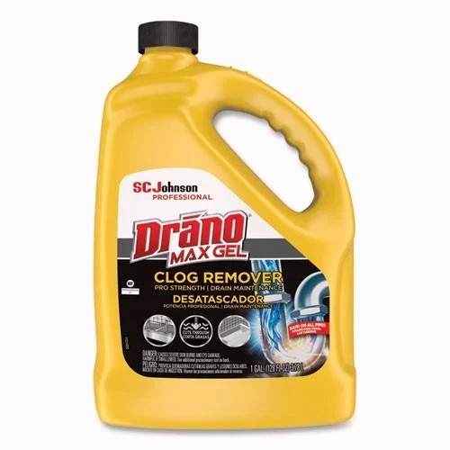 Drano 696642 Max Gel Clog Remover, Bleach Scent, 128 oz Bottle