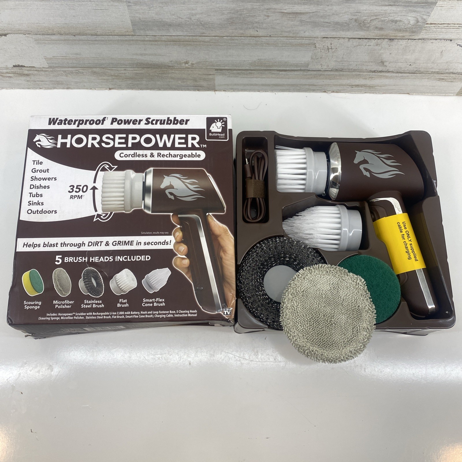 Ruby Horsepower Cordless Rechargeable Handheld Portable Power Scrubber NEW!