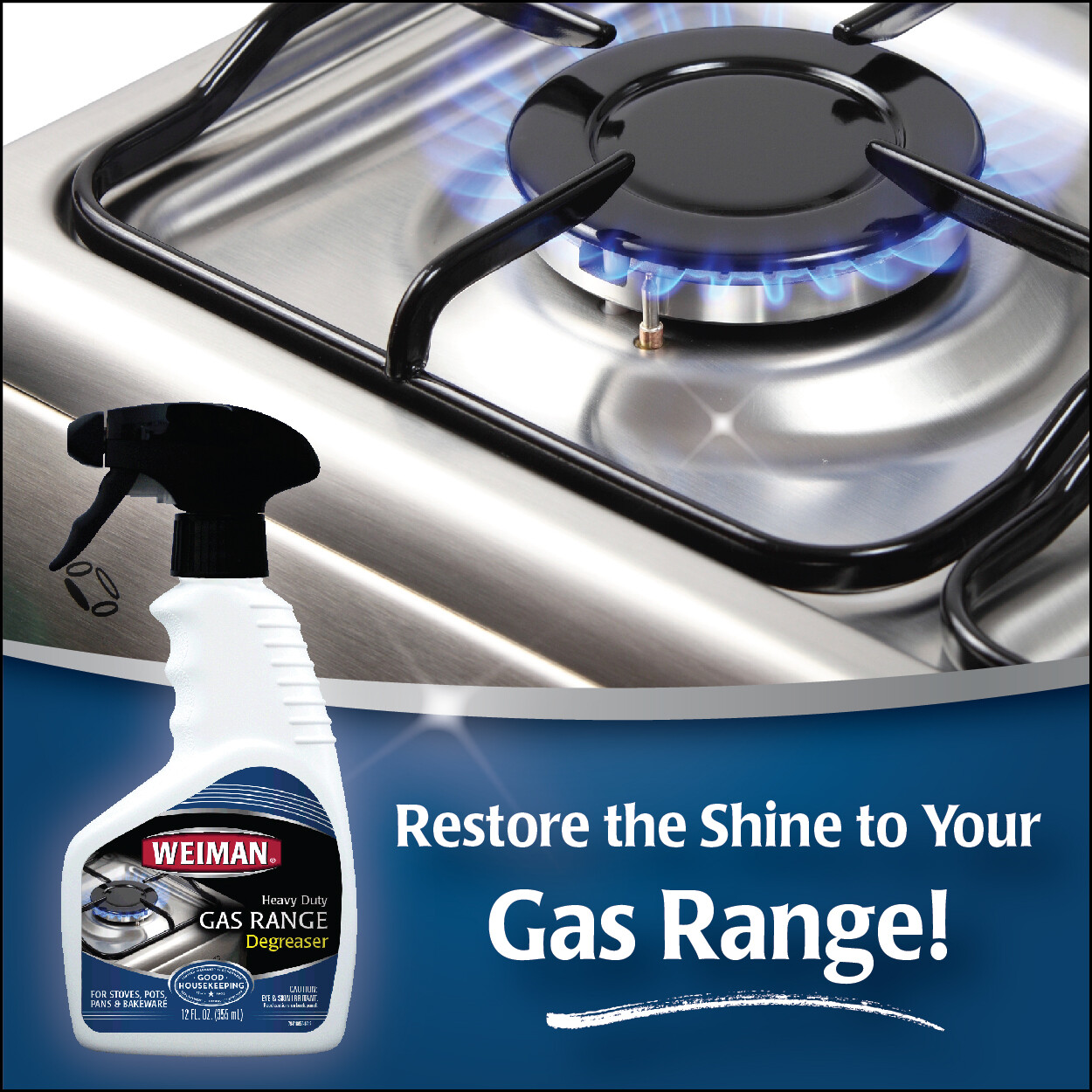 (2-Pack) Weiman BBQ Gas Range HEAVY DUTY Ceramic CLEANER & DEGREASER 12oz Spray