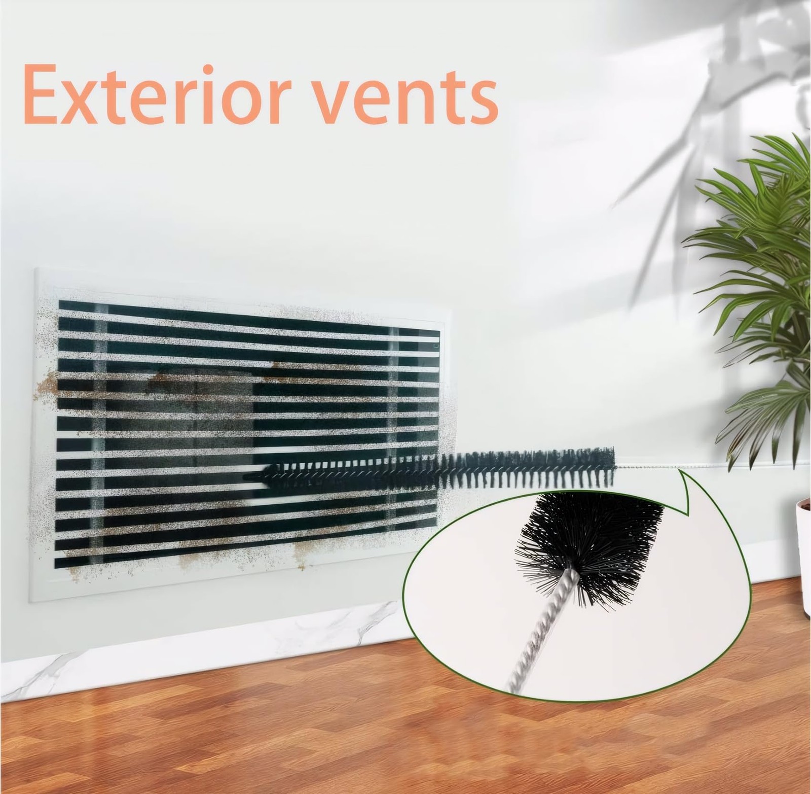 Dryer Vent Cleaning Brush – Lint Removal Cleaner Tool, LongFlexible with Wood…