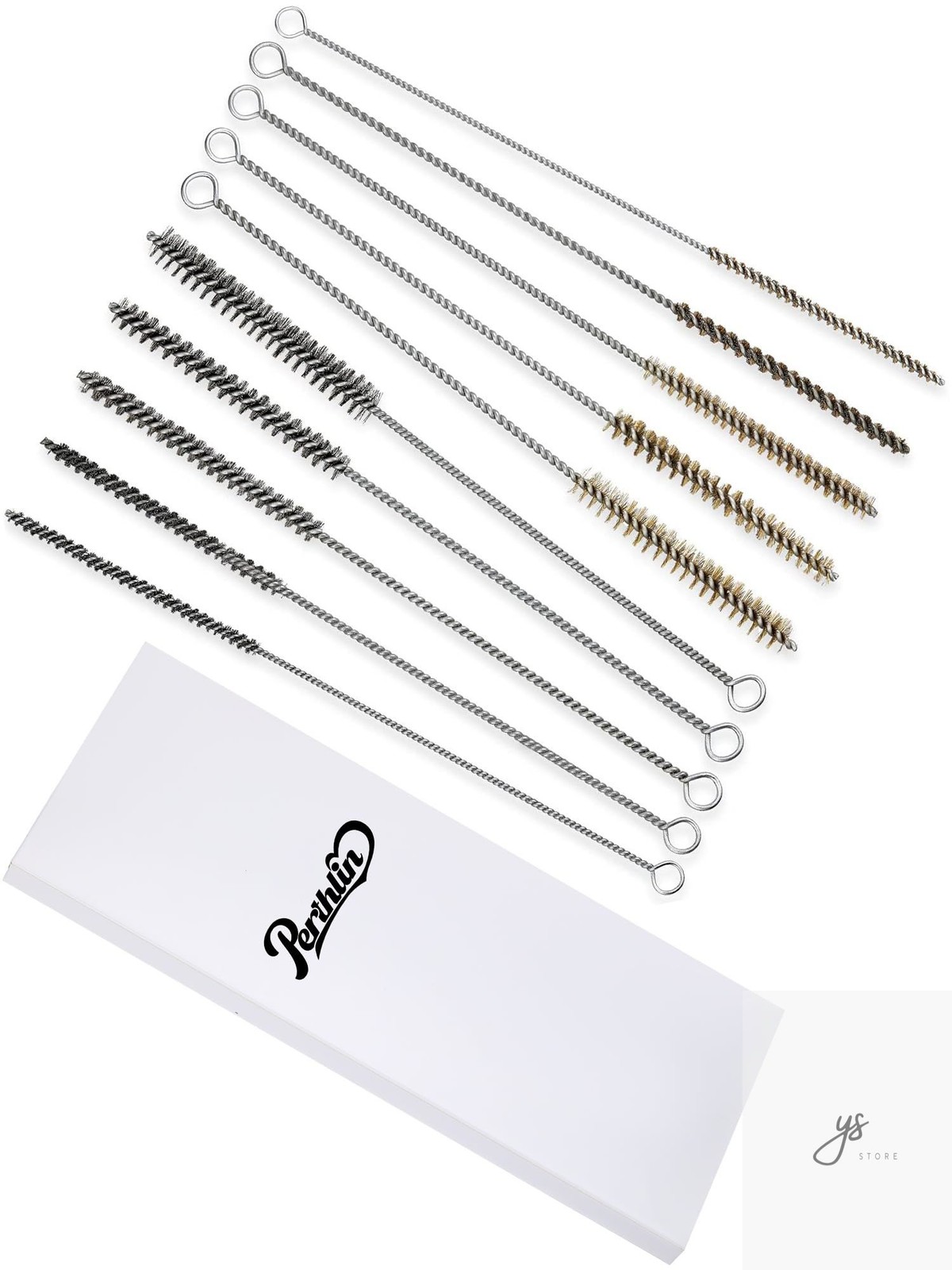 10 Pieces Wire Tube Brushes Bulk for Cleaning Pipe Tube Brass Stainless Steel