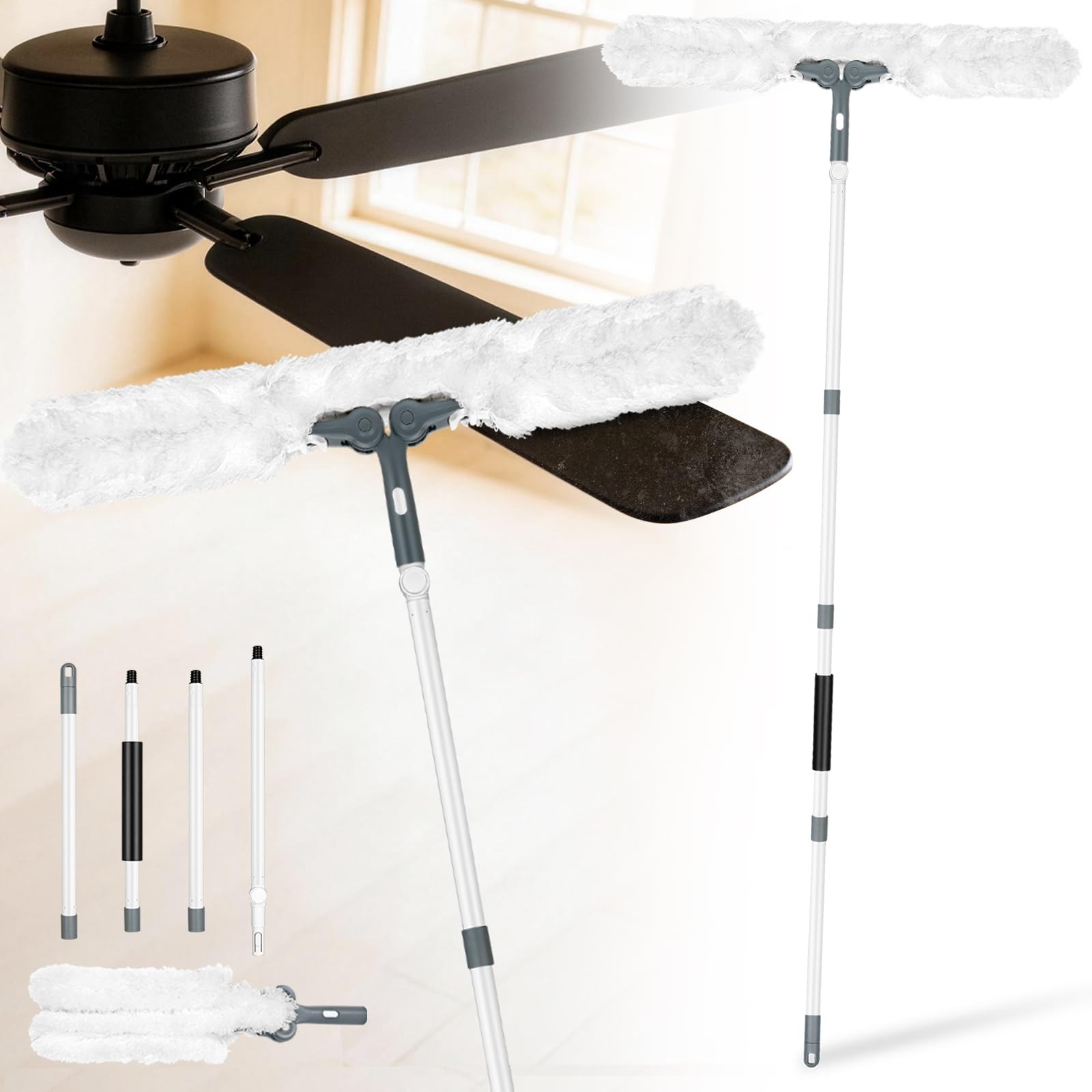 Microfiber Ceiling Fan Cleaner Duster with Extension Pole 59″