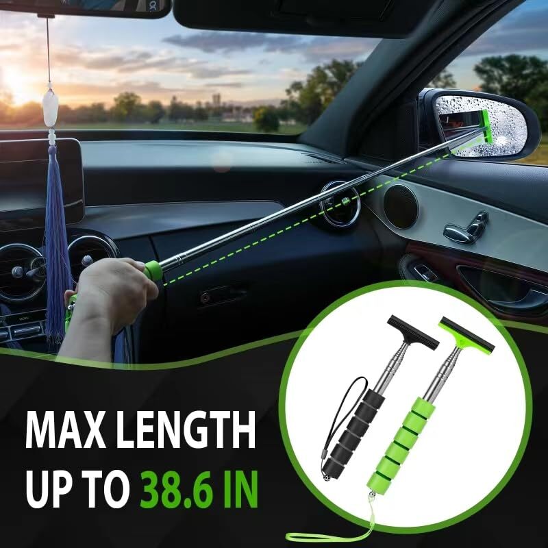 Side Mirror Squeegee 2 PCS Car Mirror Squeegee Retractable Car Rearview Mirror