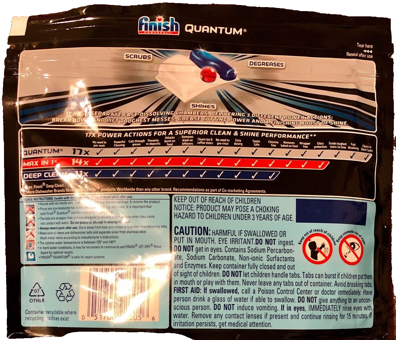 24 Count Finish Powerball Quantum Tabs Dishwasher Detergent – 2x 12 – New Sealed