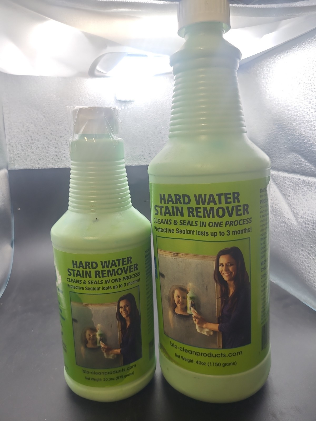 2 X Bioclean Hard Water Stain Remover 20.3 Oz. & 40 Oz. Bottles THE GREEN STUFF