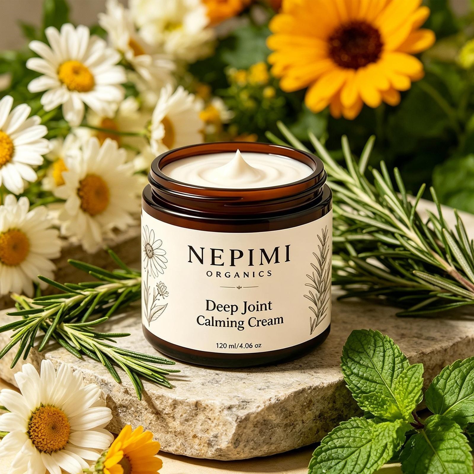 Nepimi Deep Joint Calming Cream, Moisturizing Massage Topical Body Cream 120ml