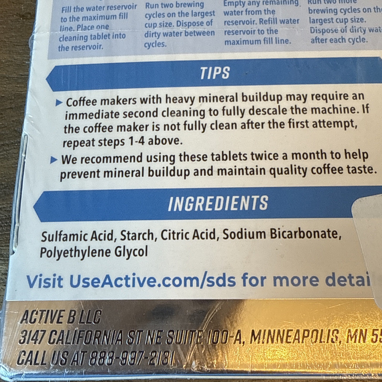 NEW & Sealed Active Coffee Maker Cleaner 24 Tablets 1 Year Supply Pack Descaler