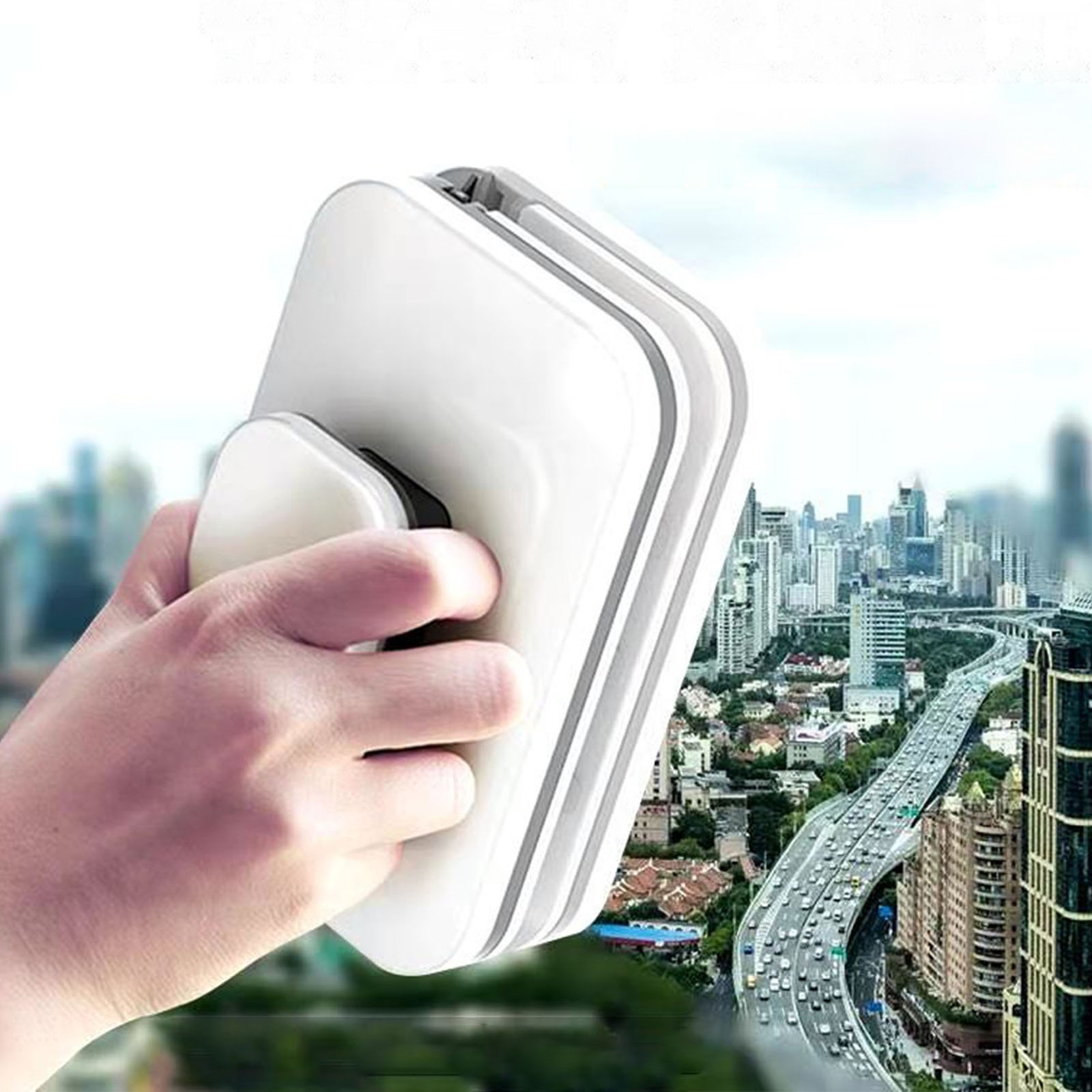 Magnetic Window Cleaner Sturdy Tool For Use Gray 15x10cm Premium