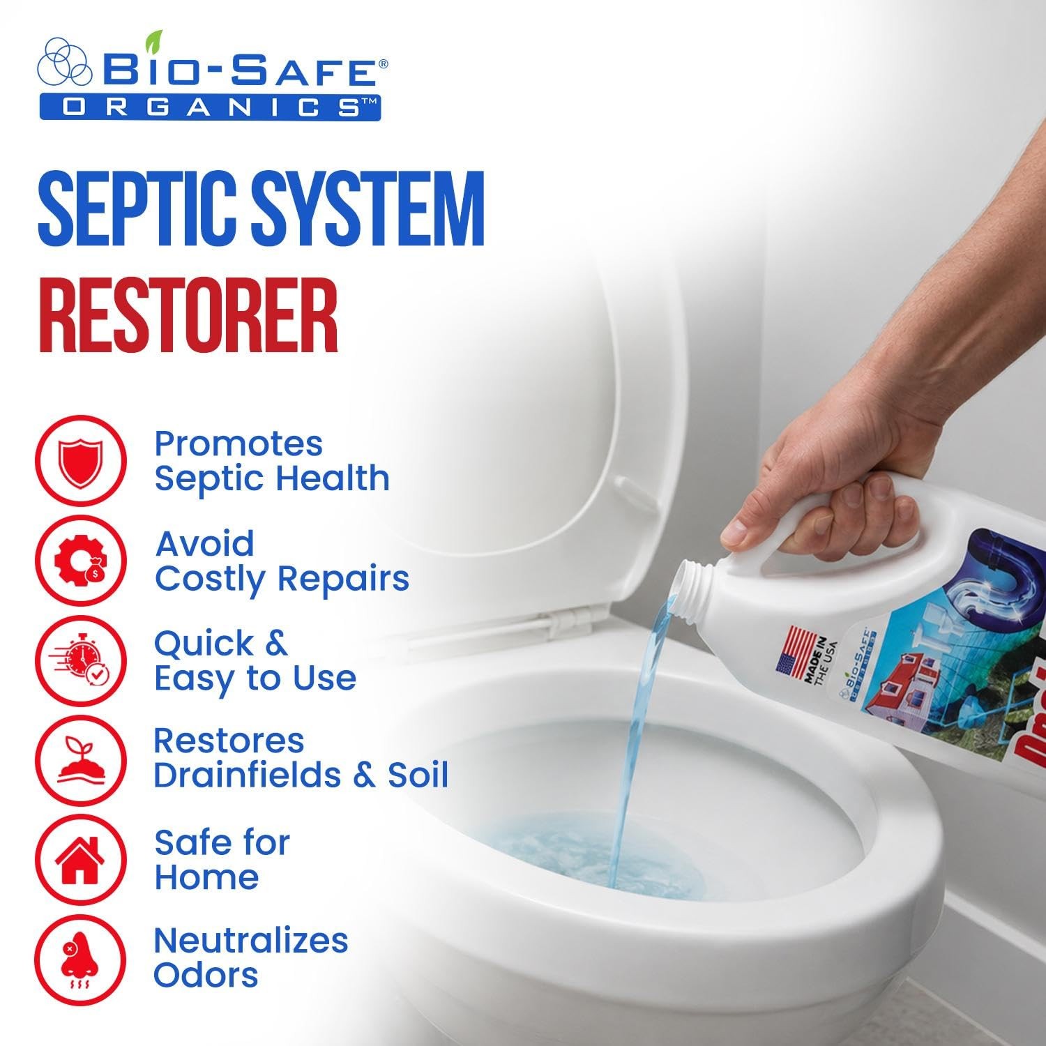 DrainFix & Septic Restorer 32 oz Enzyme Septic Tank Treatment & Drainfield