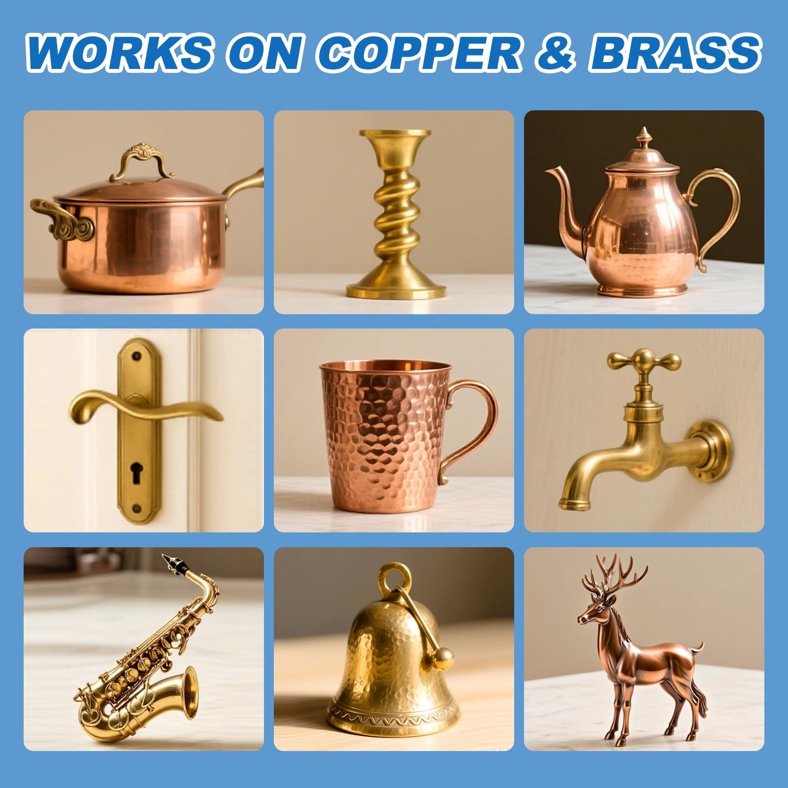 Copper & Brass Cleaner and Polish – 17.6 Oz Gentle Copper Polishing Cream for…