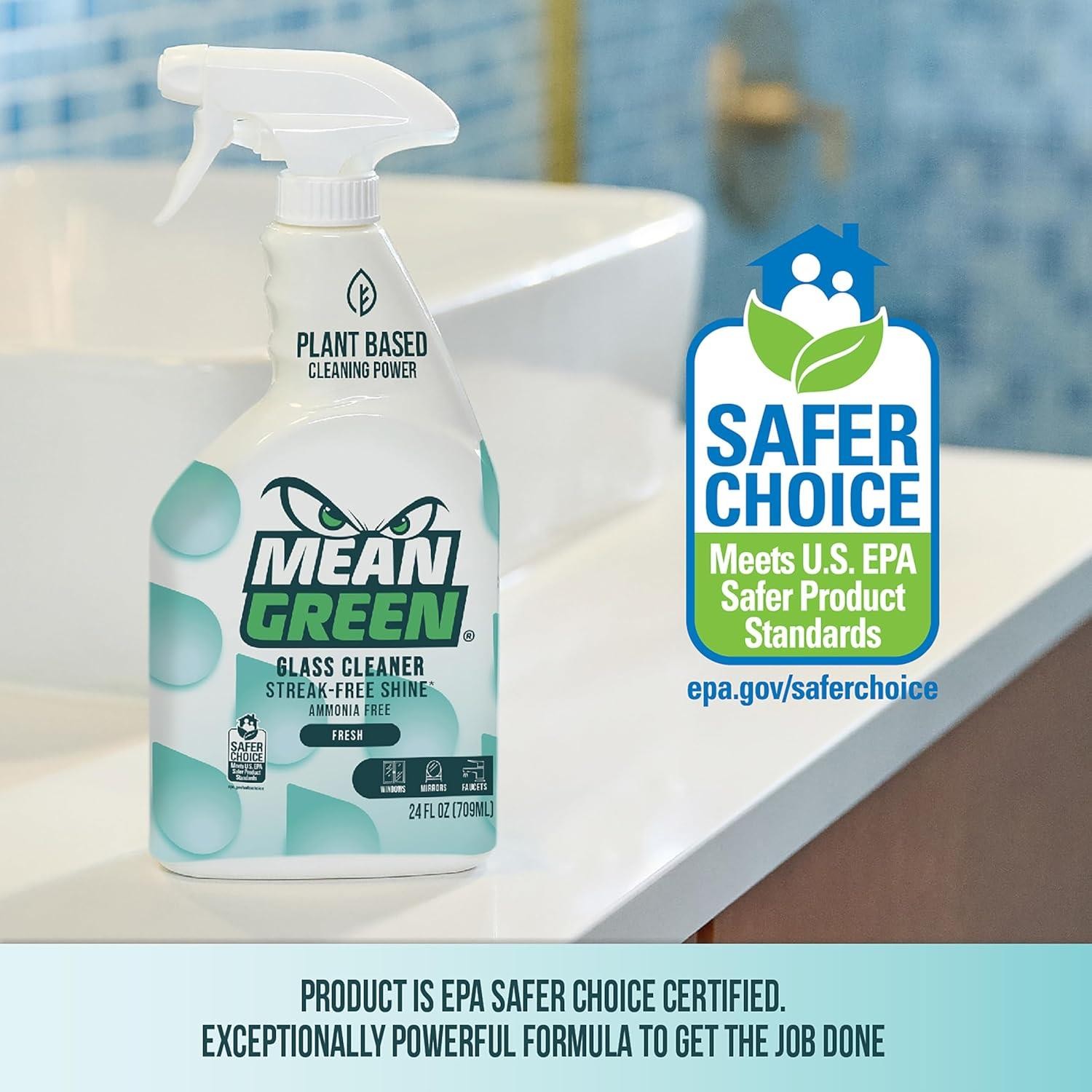 Mean Green Ready-To-Use Glass Cleaner, 24oz Spray – 394170