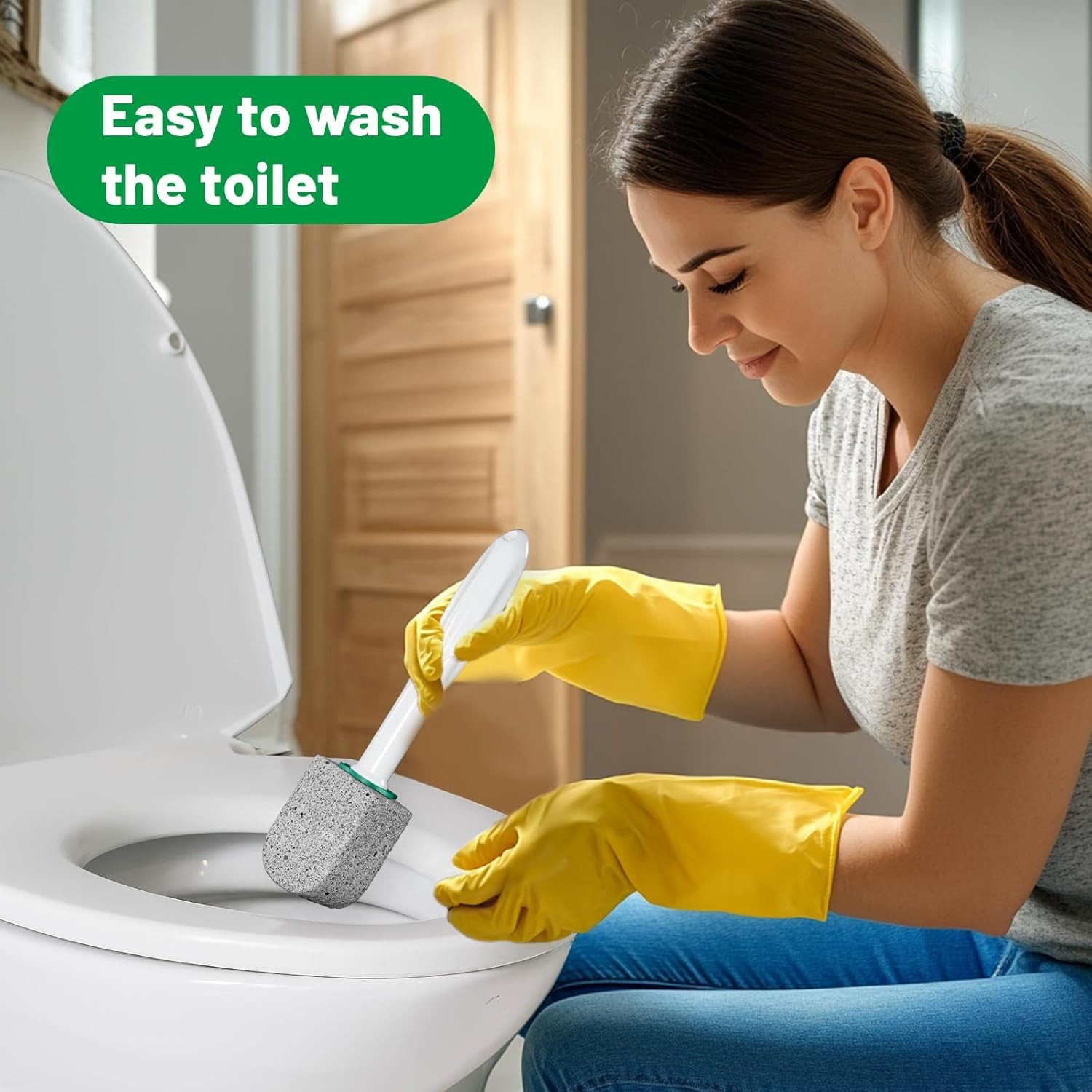 Pumice Stone Toilet Bowl Cleaner,Bathroom Cleaner Brush Toilet Wand Refills with