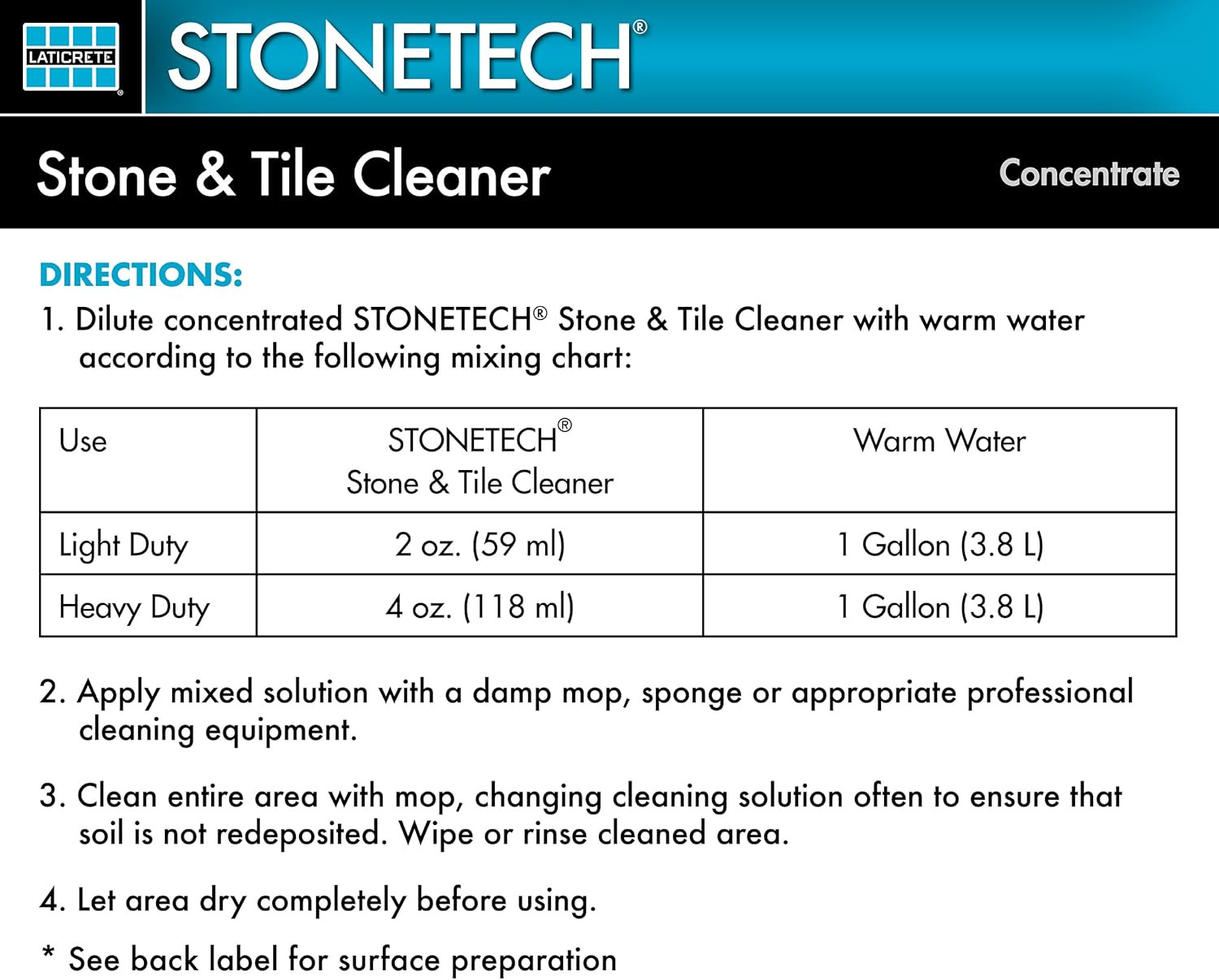 Stone & Tile Cleaner, 1 Quart/32Oz (946ML) Bottle