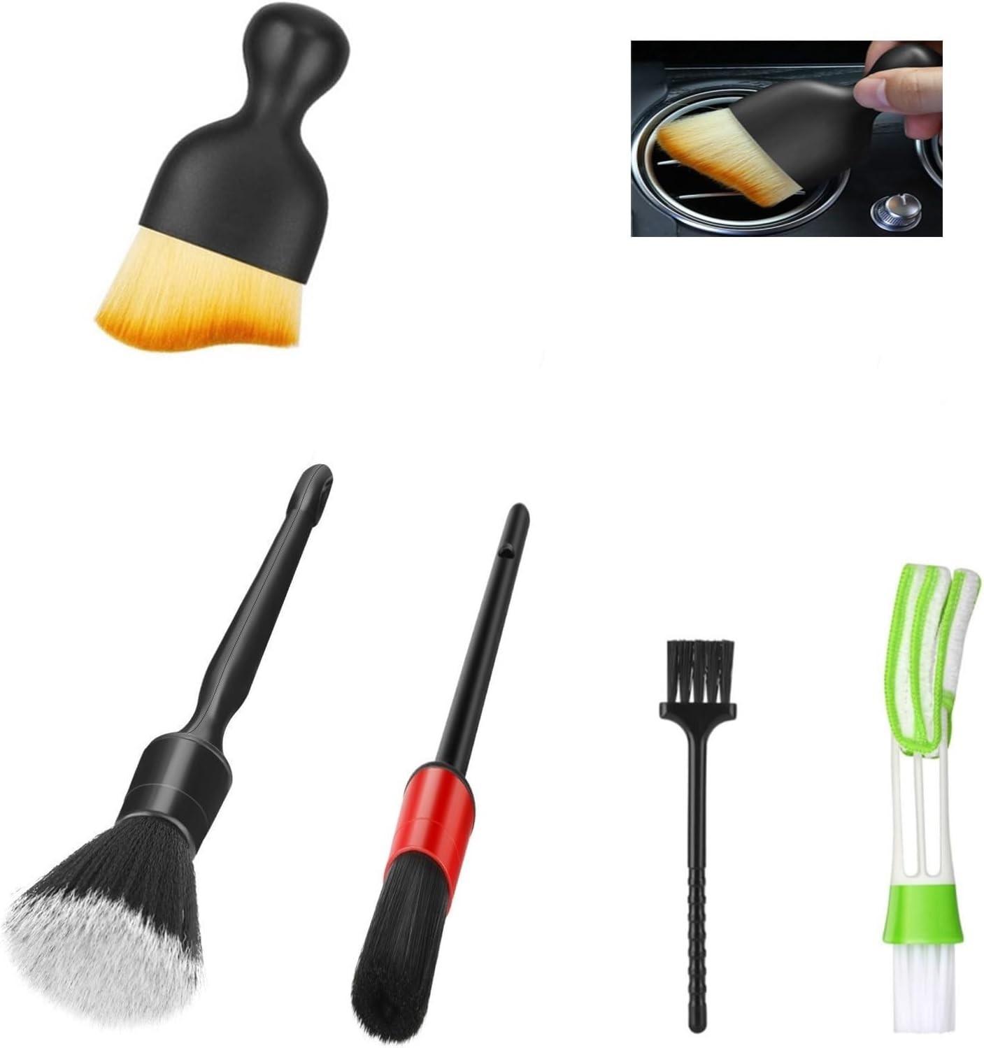 Car Interior Duster Detail Brushes, Soft Bristles Brush Car Accessories for C…