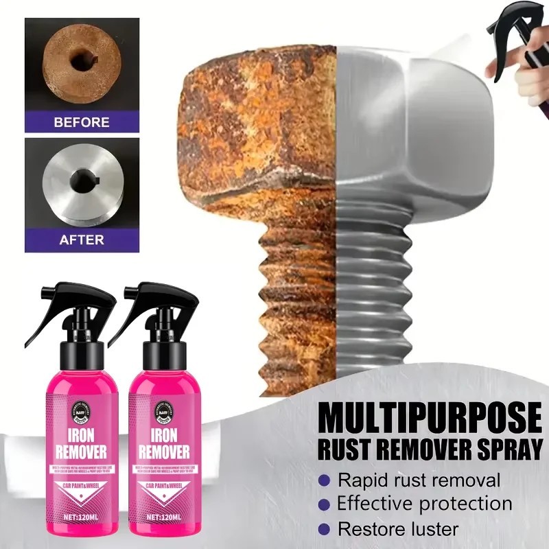 All-Purpose Rust Remover Spray 120ML Fast-Acting Iron Oxidation Eliminator