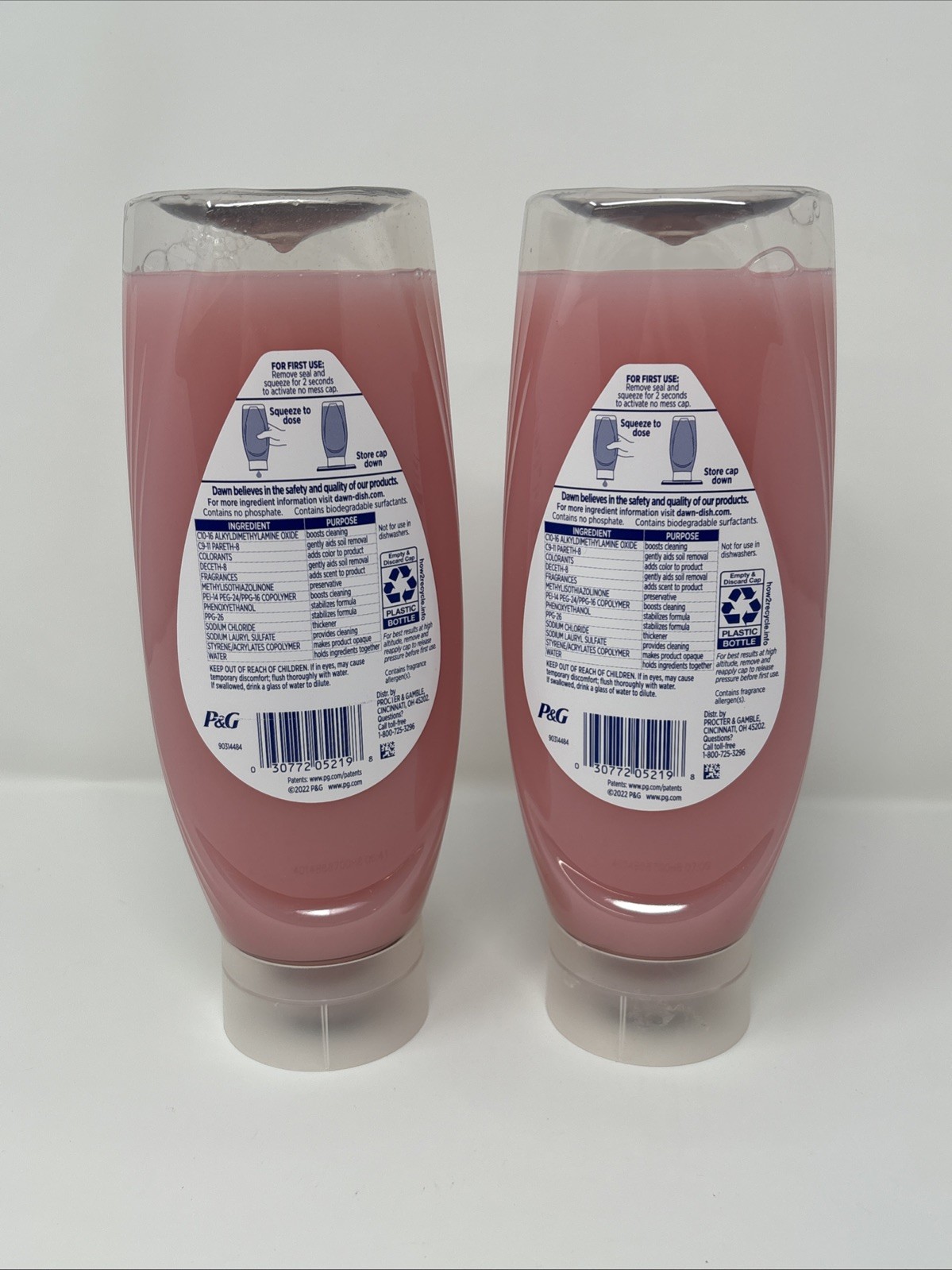 Dawn Clean Ez Squeeze Pomegranate Rose Water Dishwashing Liquid 18 oz Lot of 2
