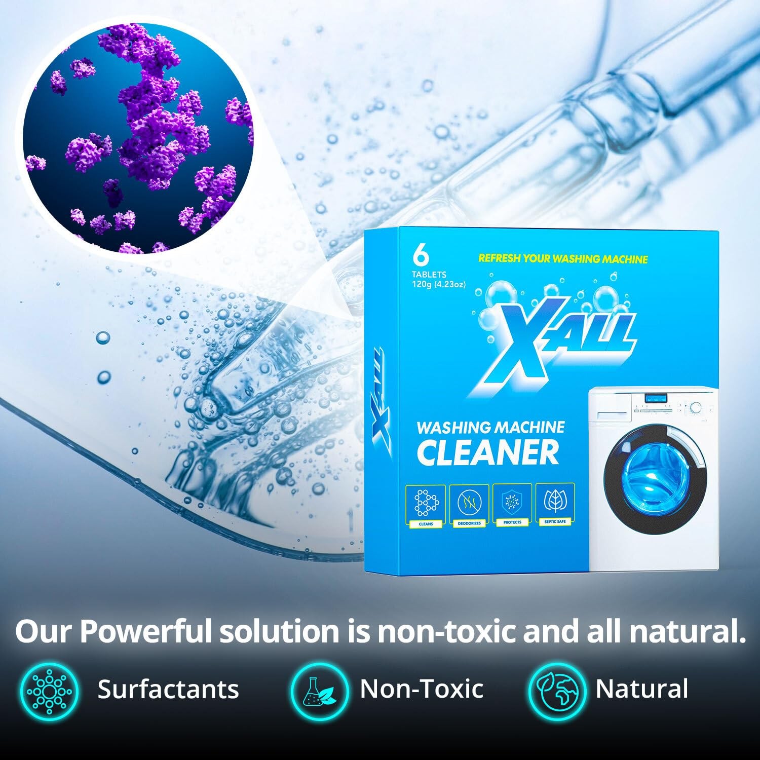 X-ALL Washing Machine Cleaner – Deep Cleaning Tablets, Cleans and refreshes t…