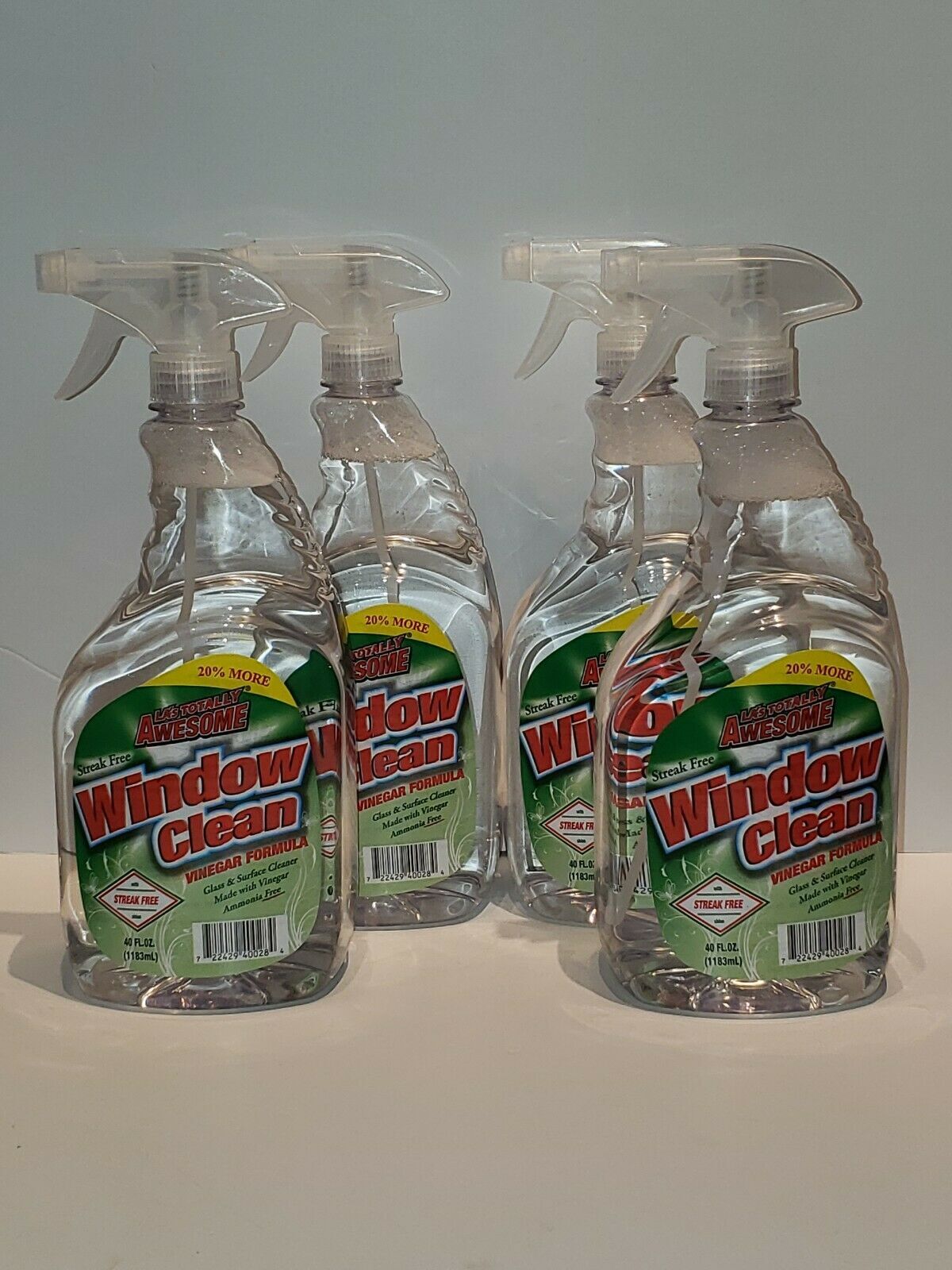 Lot Of 2 LA’S Totally Awesome Window Cleaner Vinegar Formula Streak FREE 40 oz