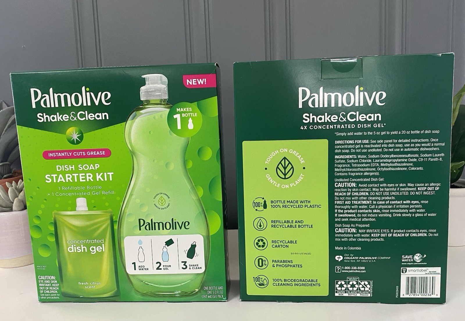 Palmolive Shake & Clean Dish Soap Starter Kit Concentrate Refill LotOf4 NEW