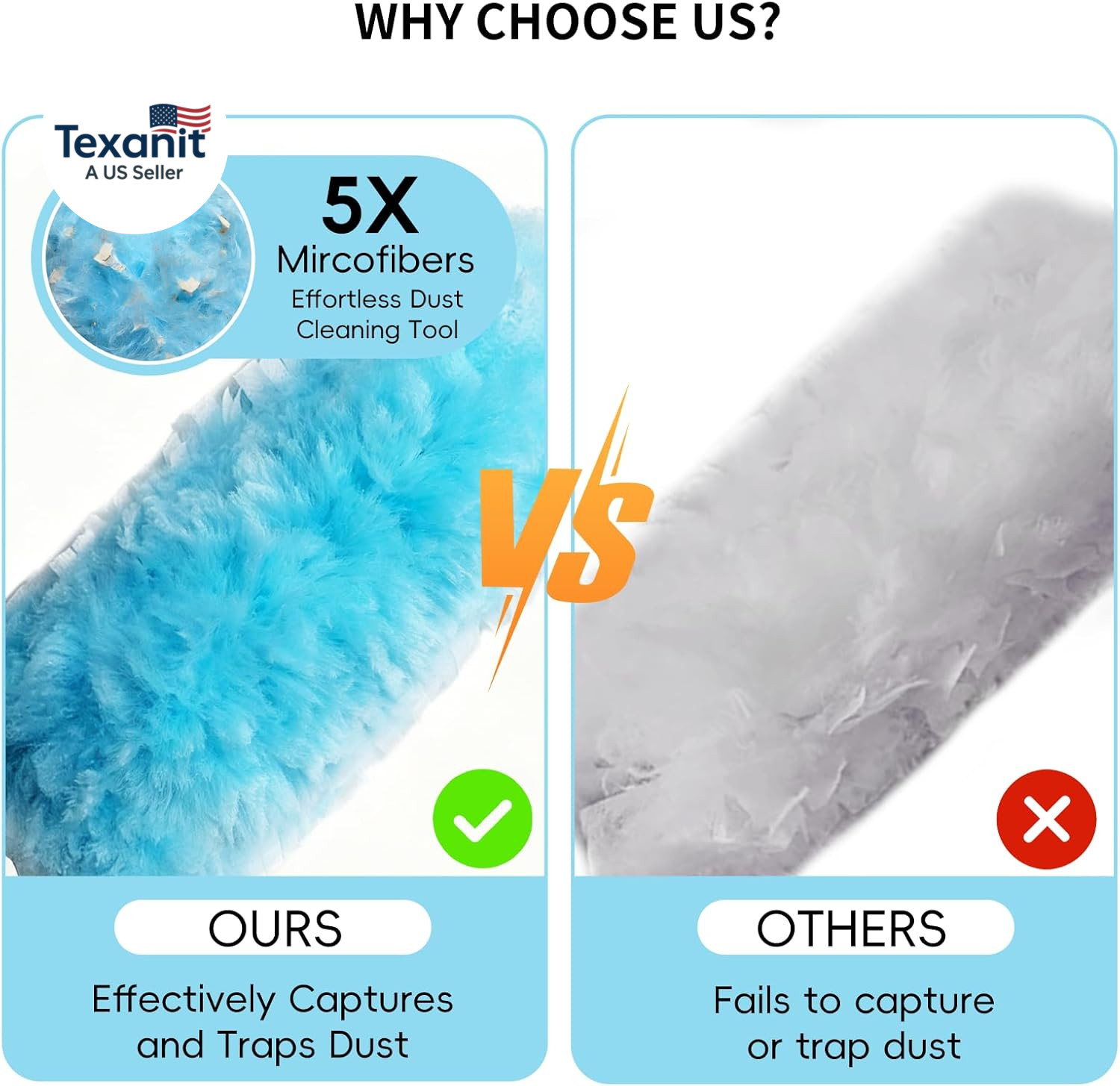 360 Duster Refills for Swiffer Dusters Refill with 2 Upgrade Extendable Handle(3