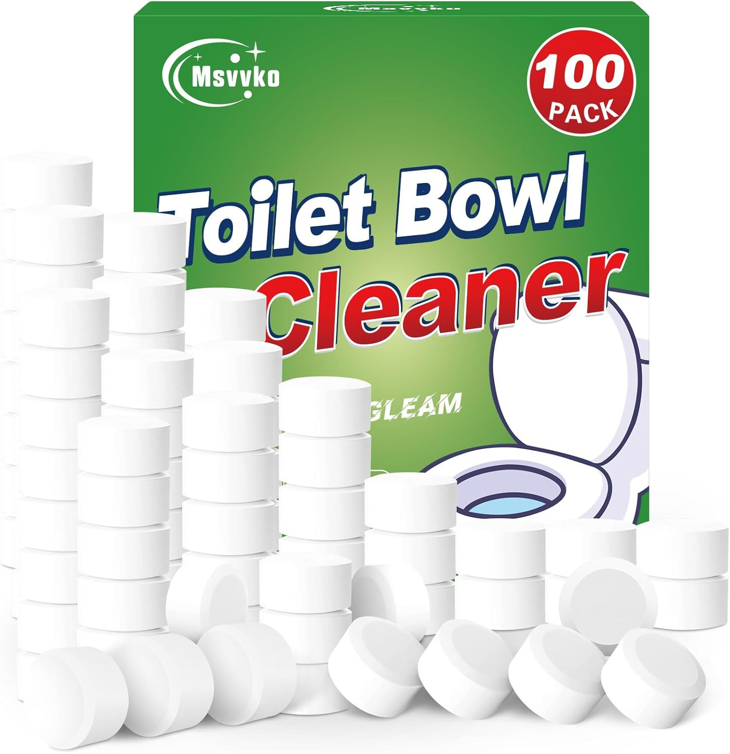 Toilet Bowl Cleaner Tablets with Bleach 12 PACK Powerful Formula to Eliminate Li