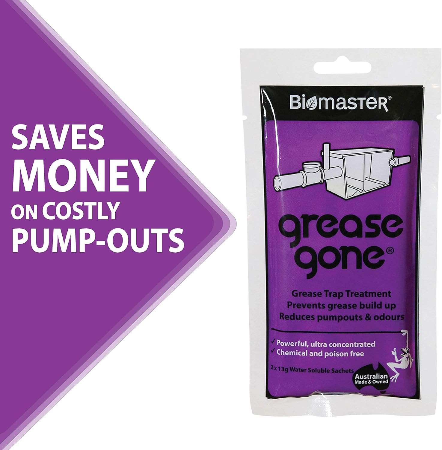 Grease Gone Grease Trap Cleaner Treatment, Turns Fat, Oil and Grease to Water, R