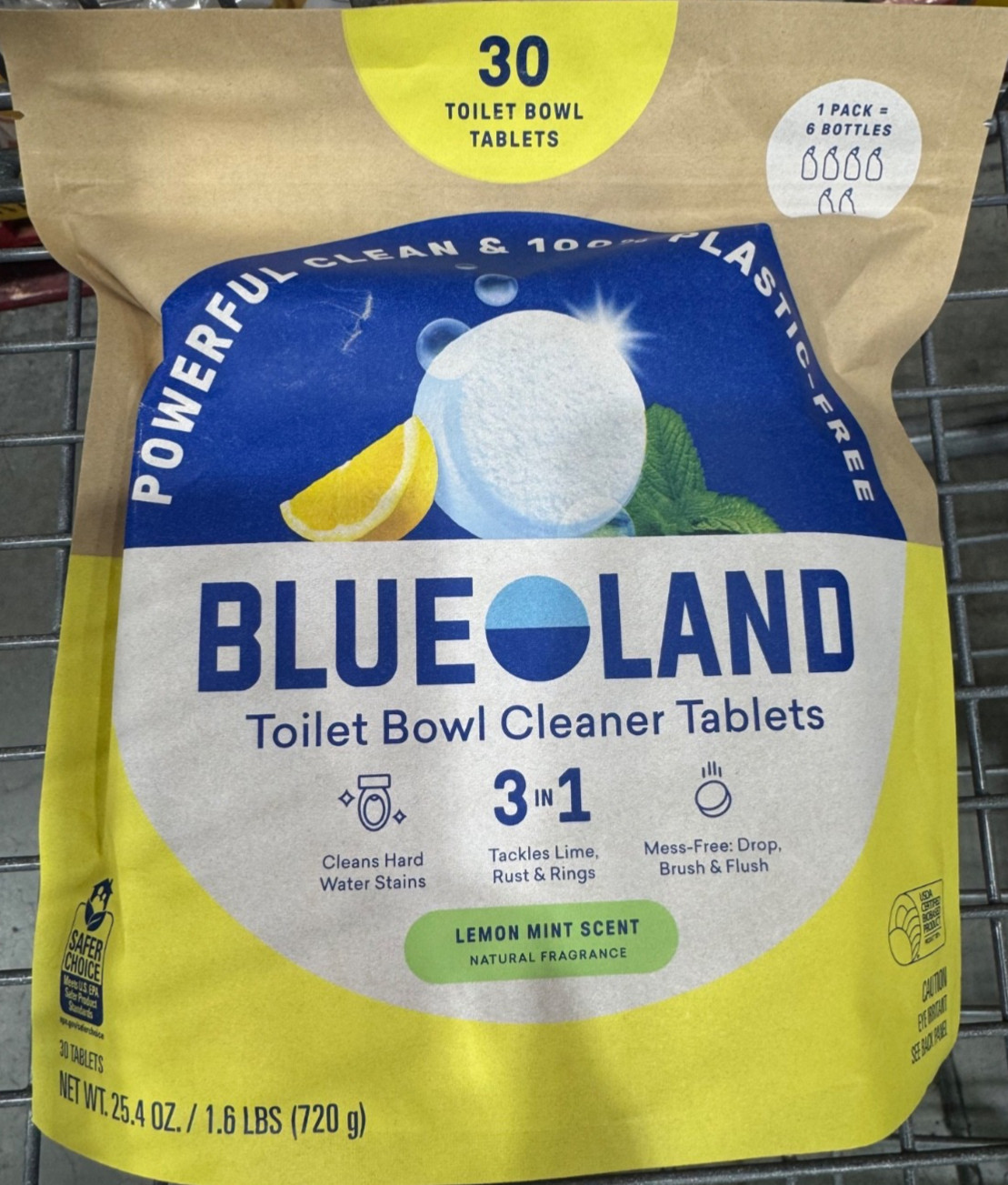 NEW Blueland Toilet Bowl Cleaner Tablets, Lemon Mint, 30-count