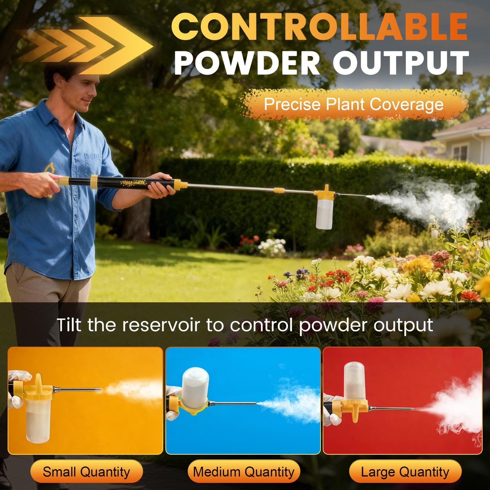Diatomaceous Earth Powder Duster & Sprayer, 4FT Adjustable, Multi-Purpose for Ga