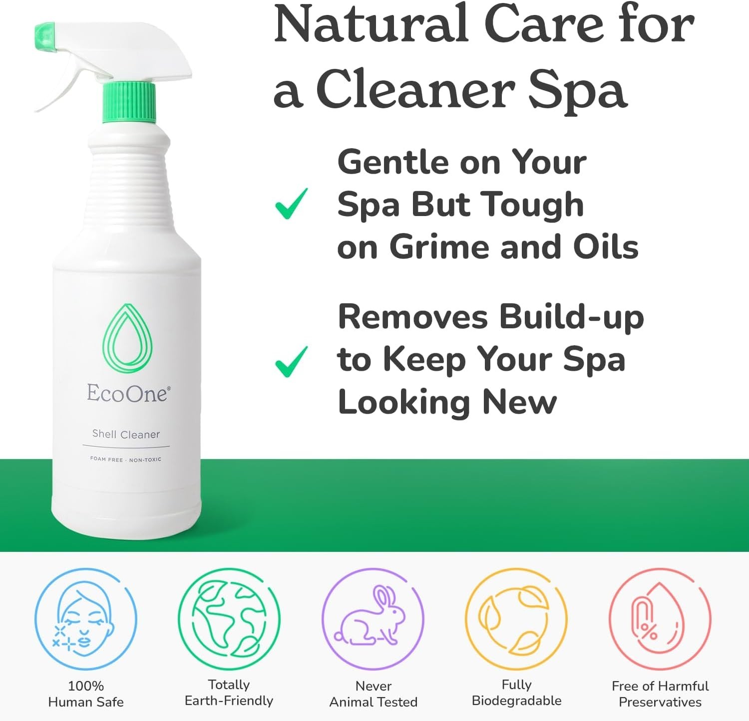 Fragrance-Free Hot Tub Shell Cleaner – Gentle, Non-Abrasive & Effective 32 Oz