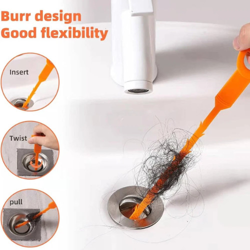 Drain Snake Clog Remover – 4 Pack 20 Inch Flexible Hair Drain Removal Tool