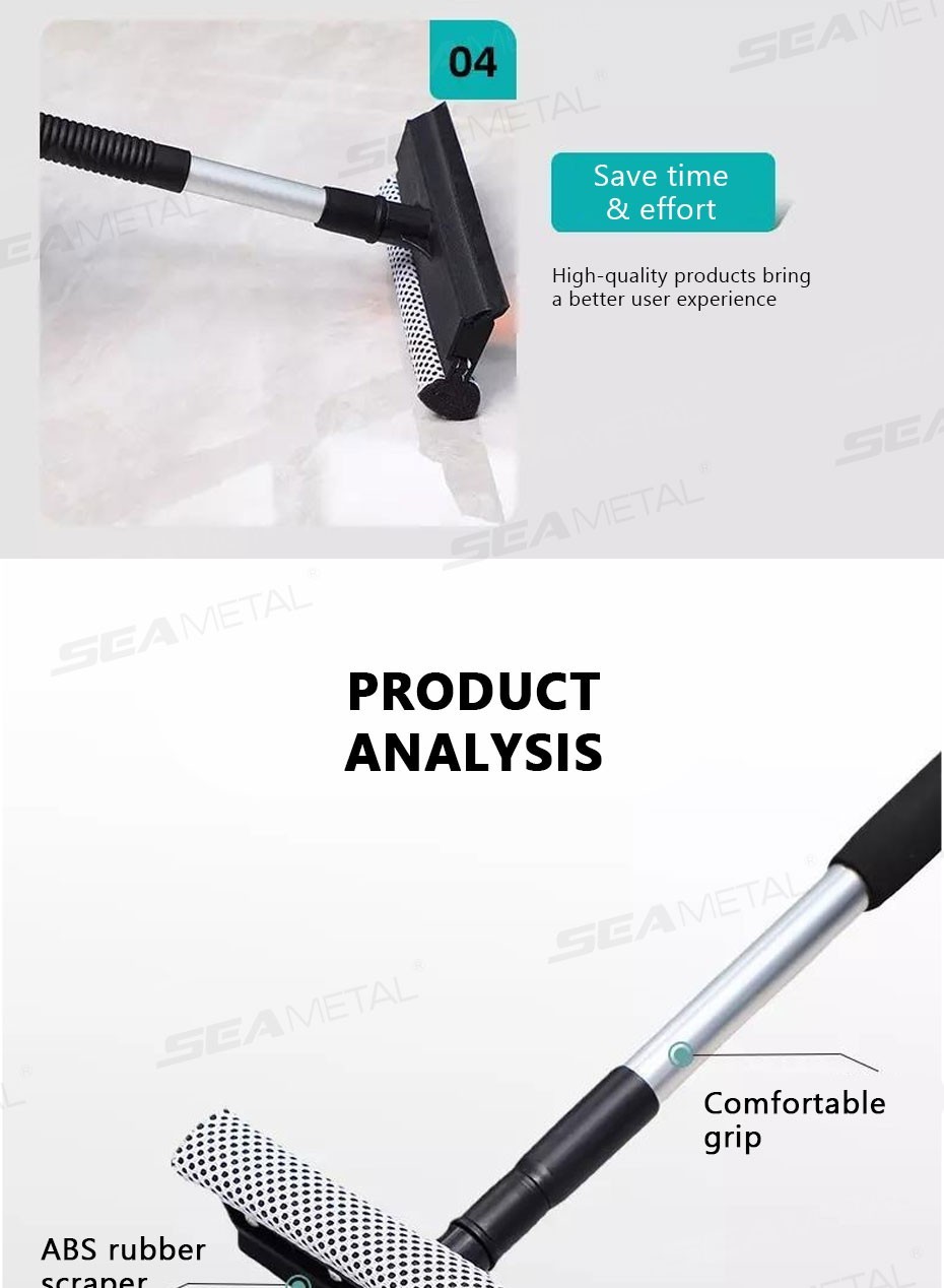 30″ Extendable Window Squeegee Cleaner Long Handle Car Cleaning Window Glass