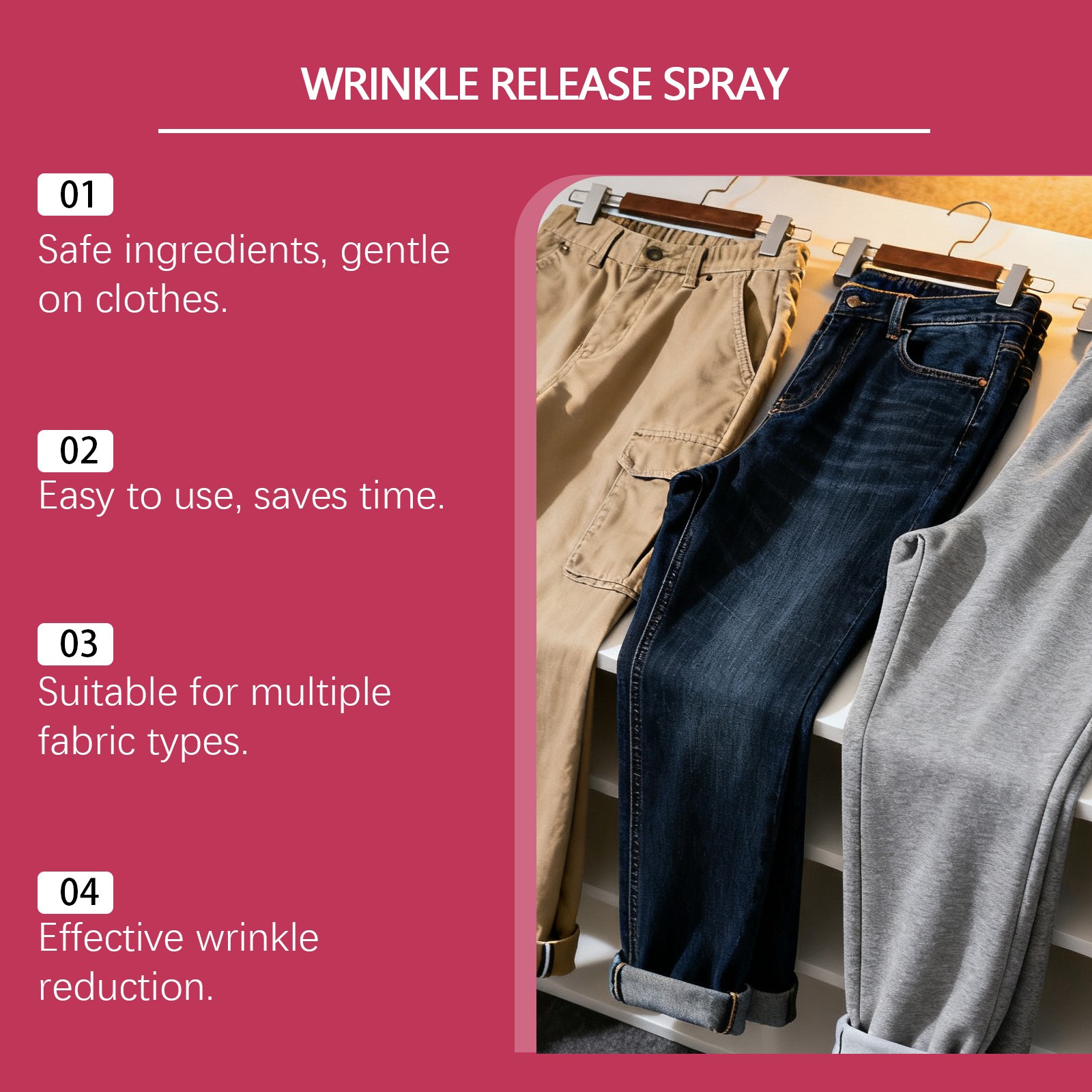 Multi-Functional Wrinkle Release Spray, Anti Wrinkle Spray For Clothes Household