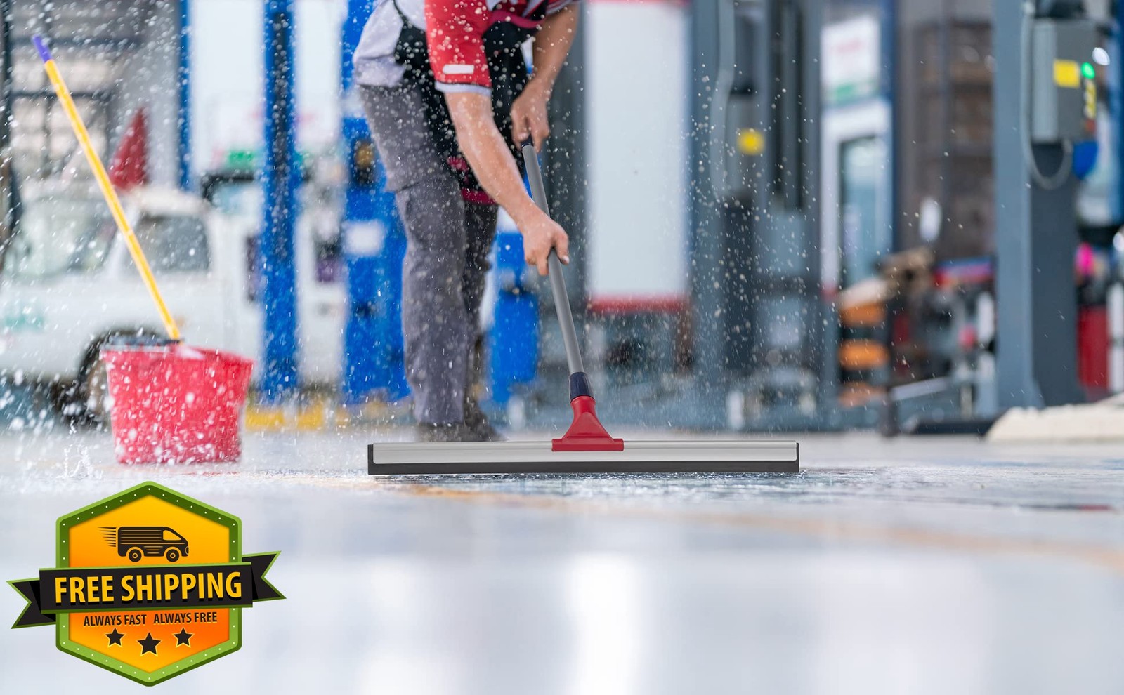DSV Standard Floor Squeegee 24″ Telescopic Handle